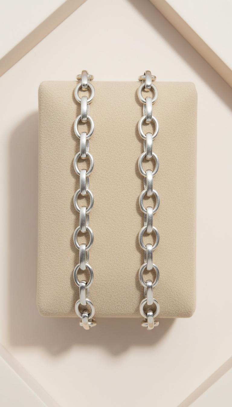 925 Silver Tapered Chain Bracelet