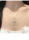 925 Silver Solitaire Diamond Pendant Necklace in gift box