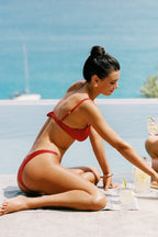 French Romance Red One-Piece Swimsuit