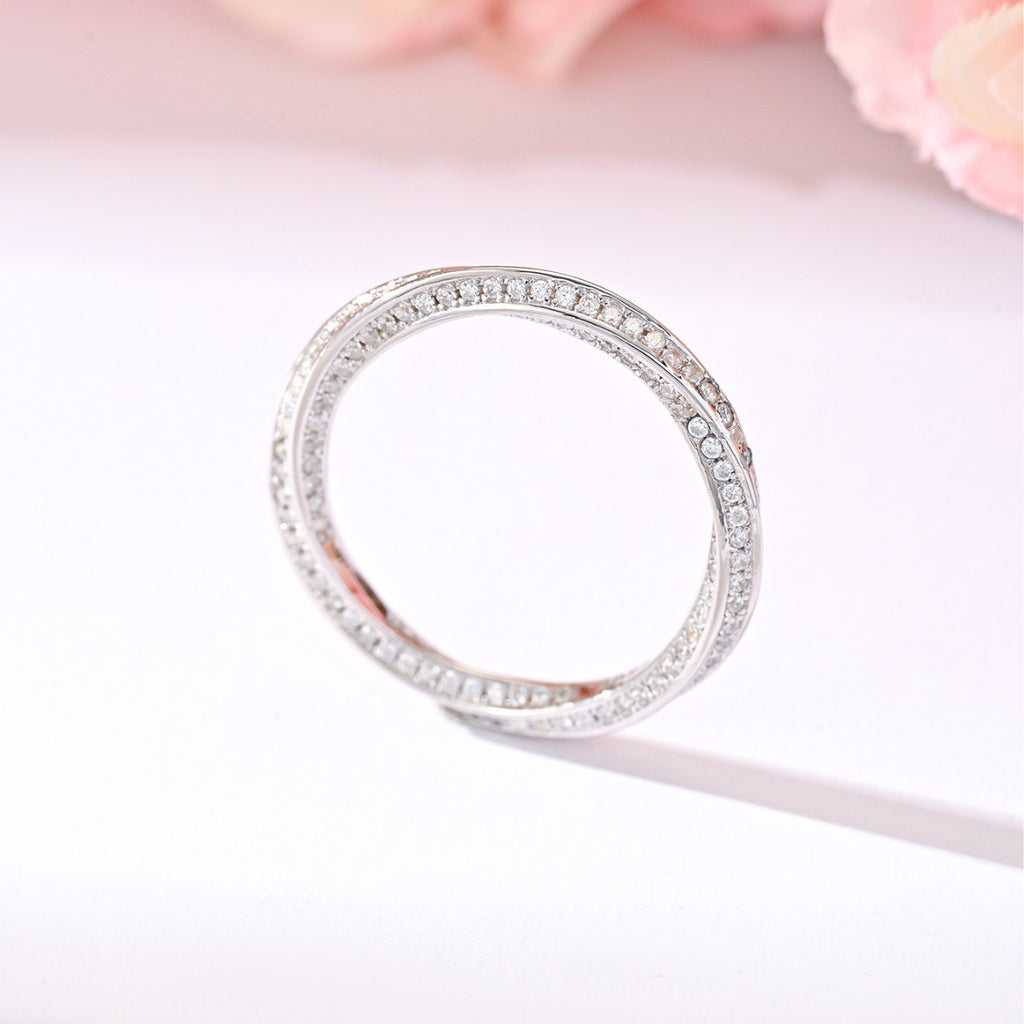 S925 Sterling Silver Möbius Moissanite Ring | Women's Luxury Jewelry