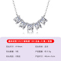 S925 Sterling Silver Square Row Moissanite Pendant Necklace | White Gold