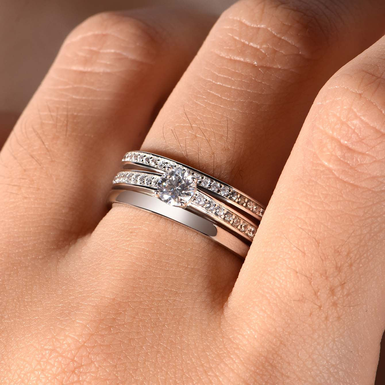S925 Sterling Silver Men's Bold Moissanite Wide Ring | 0.4CT, US Size 5–11
