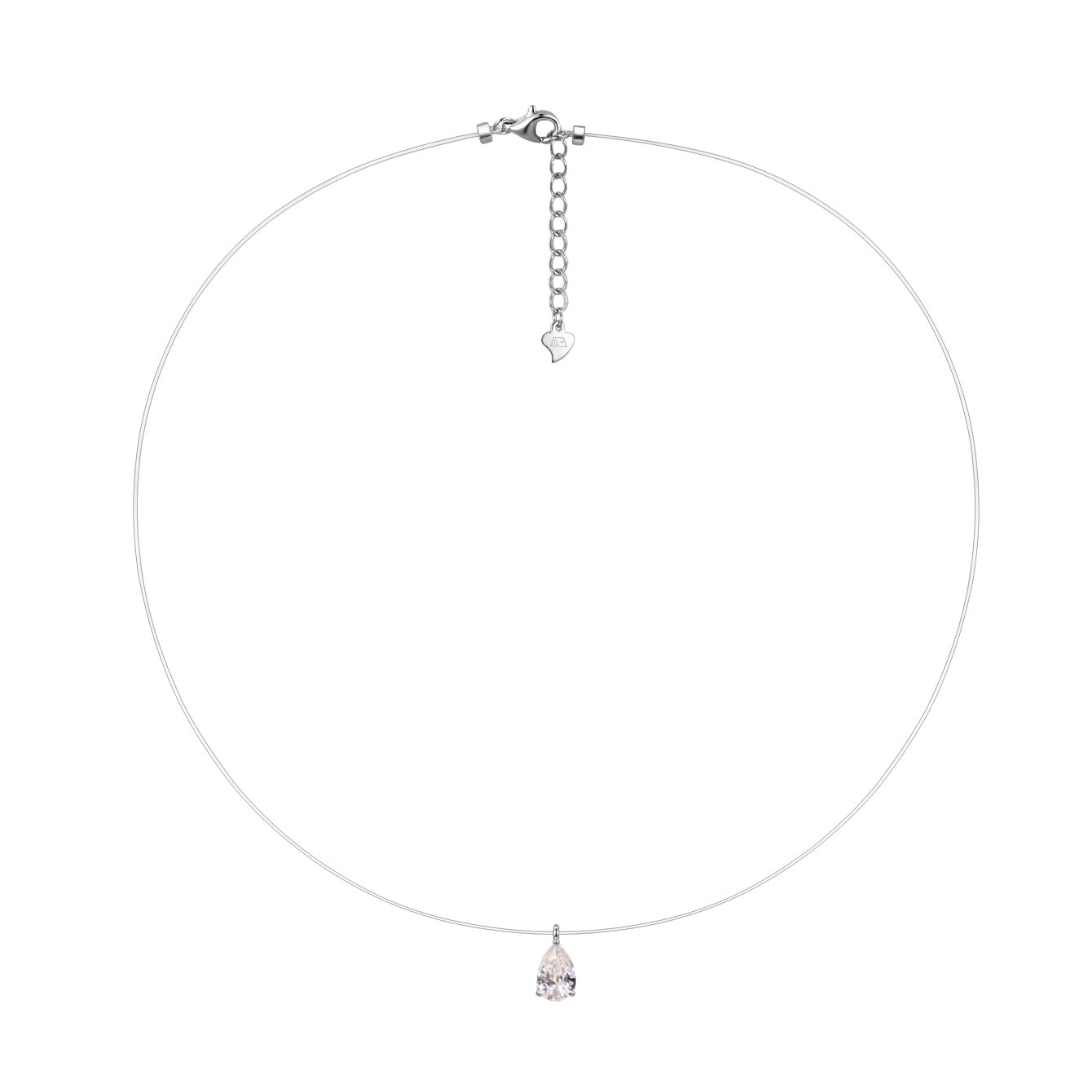 S925 Sterling Silver Moissanite Invisible Chain Necklace | Multiple Shapes & Carats