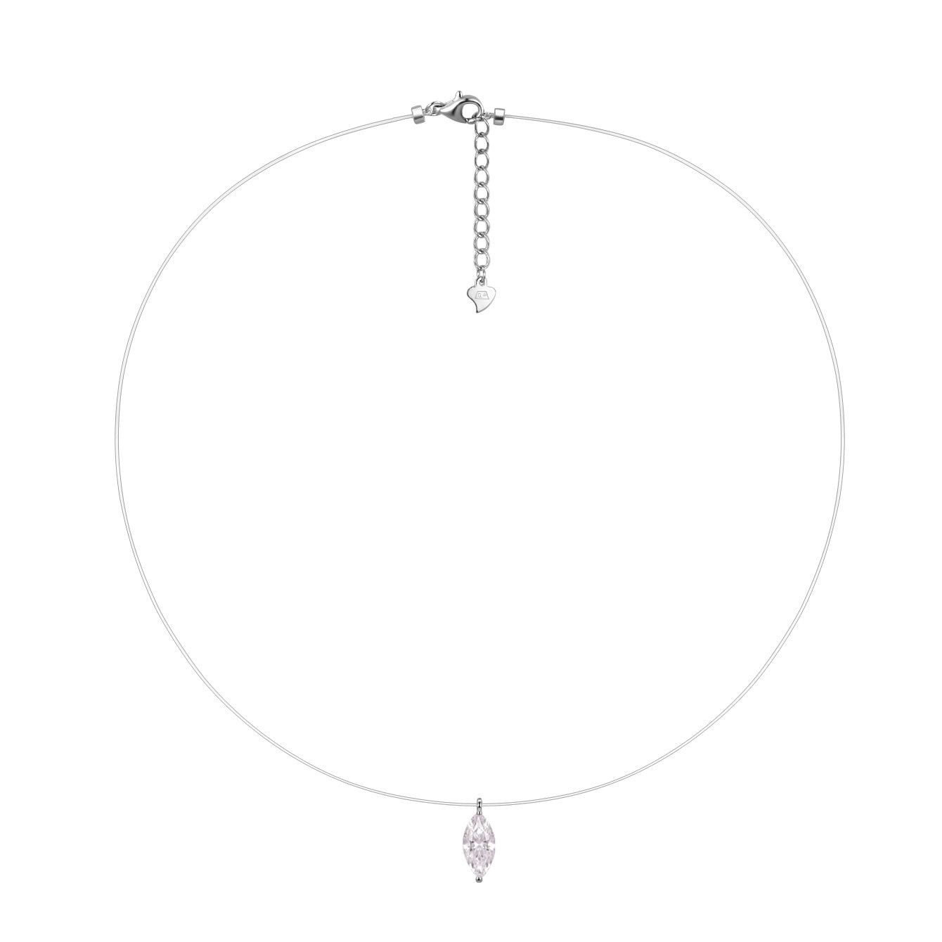 S925 Sterling Silver Moissanite Invisible Chain Necklace | Multiple Shapes & Carats
