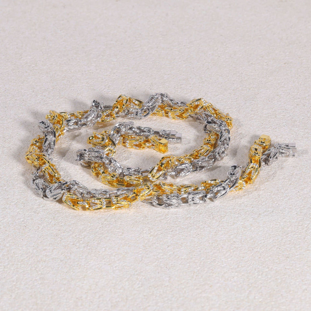 S925 Sterling Silver 6.5mm Moissanite Cuban Link Necklace | Gold & Silver
