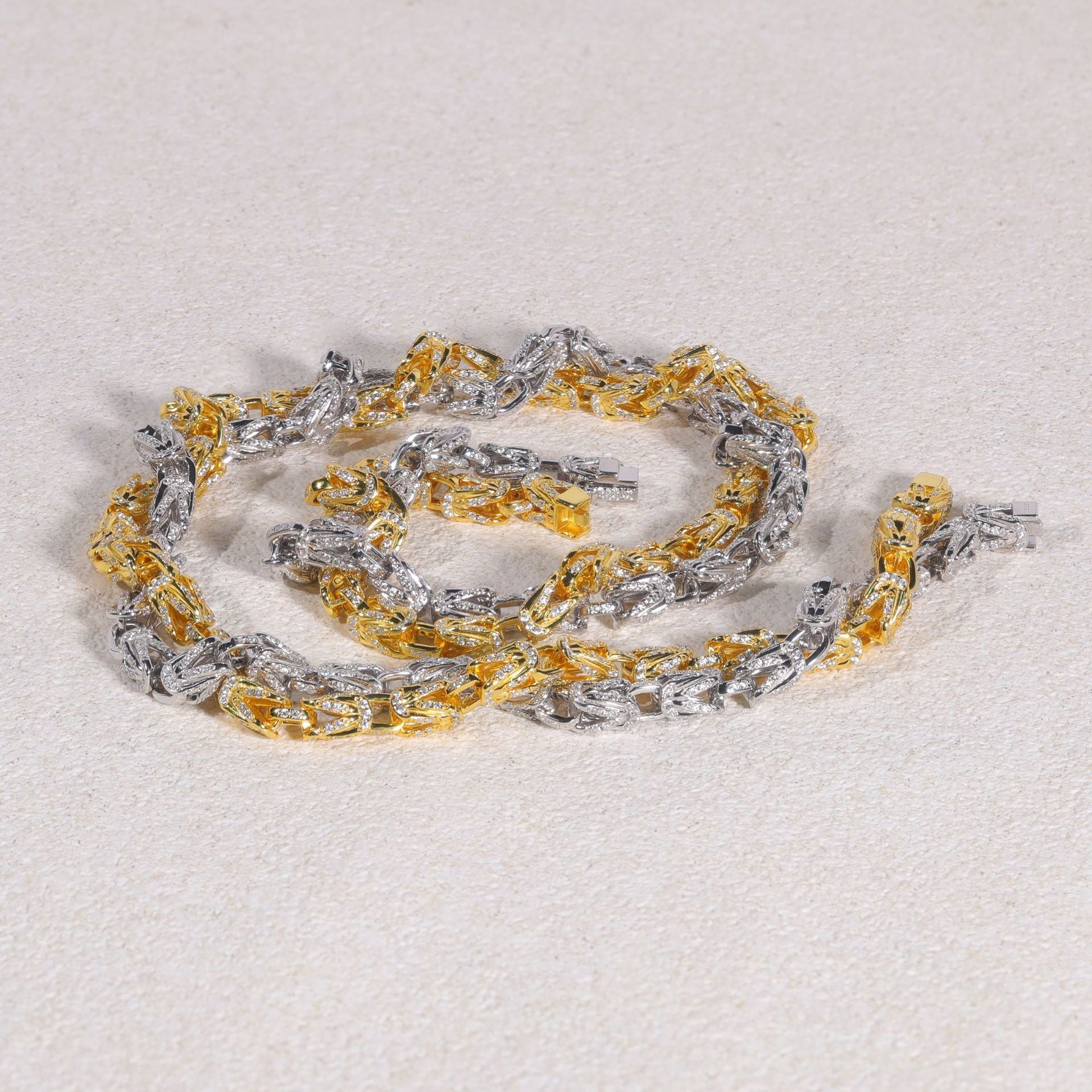 S925 Sterling Silver 6.5mm Moissanite Cuban Link Necklace | Gold & Silver