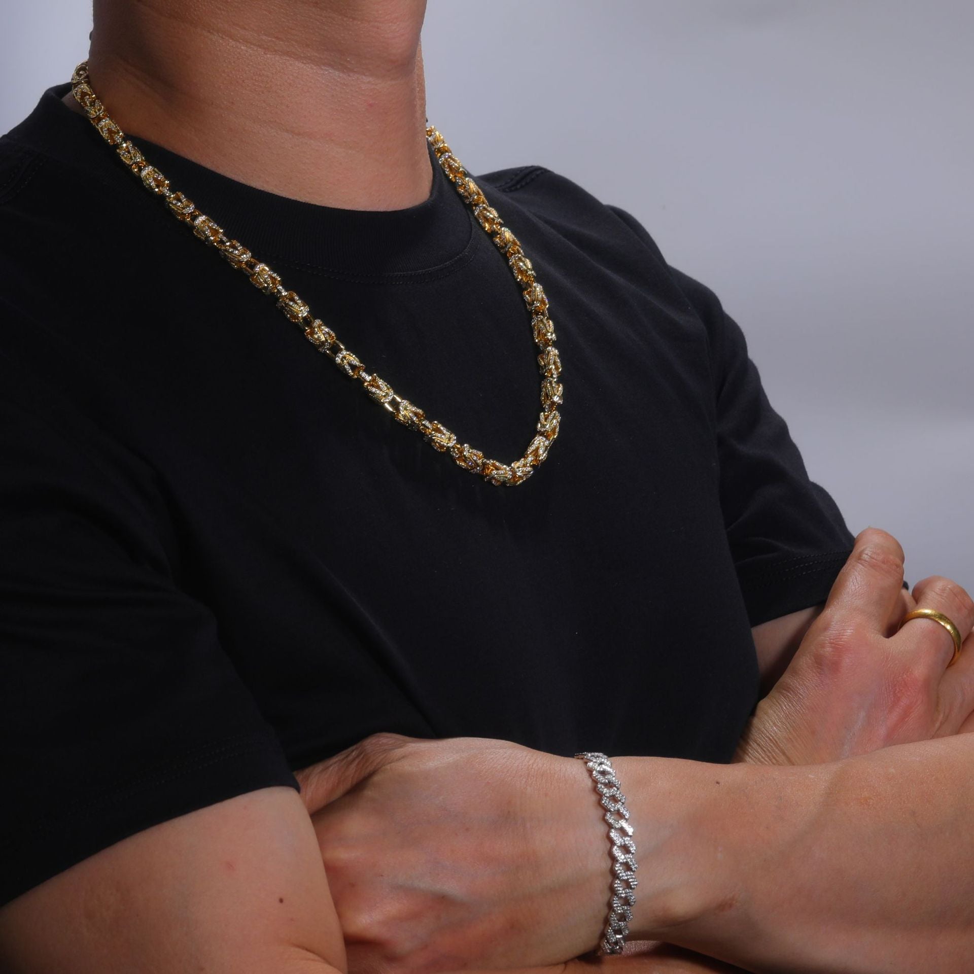 S925 Sterling Silver 6.5mm Moissanite Cuban Link Necklace | Gold & Silver