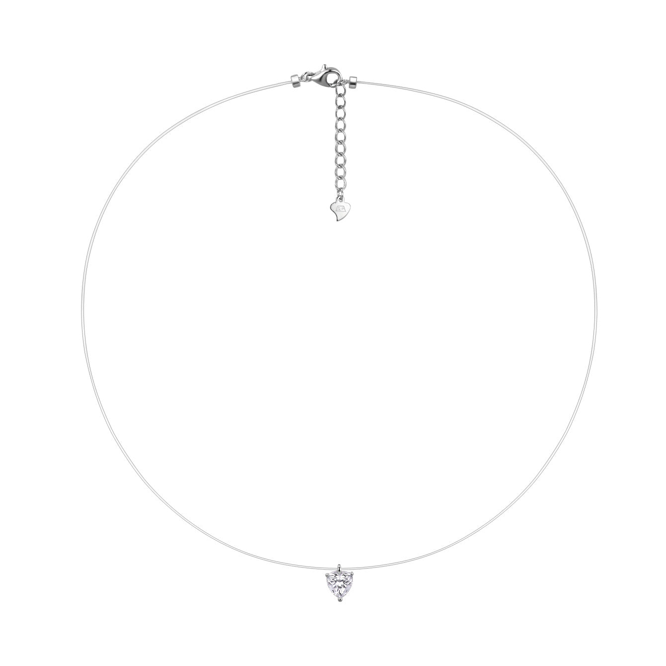 S925 Sterling Silver Moissanite Invisible Chain Necklace | Multiple Shapes & Carats