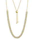 S925 Sterling Silver Adjustable Moissanite Cuban Link Necklace | Gold & Silver