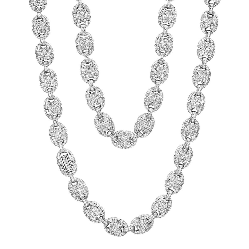 S925 Sterling Silver 10mm Moissanite Cuban Link Necklace | Hip Hop, Gold & Silver