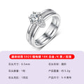 S925 Sterling Silver Double Layer Moissanite Ring Set | Engagement & Wedding