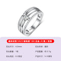 S925 Sterling Silver Women's Moissanite Fashion Ring | 0.3CT, Silver