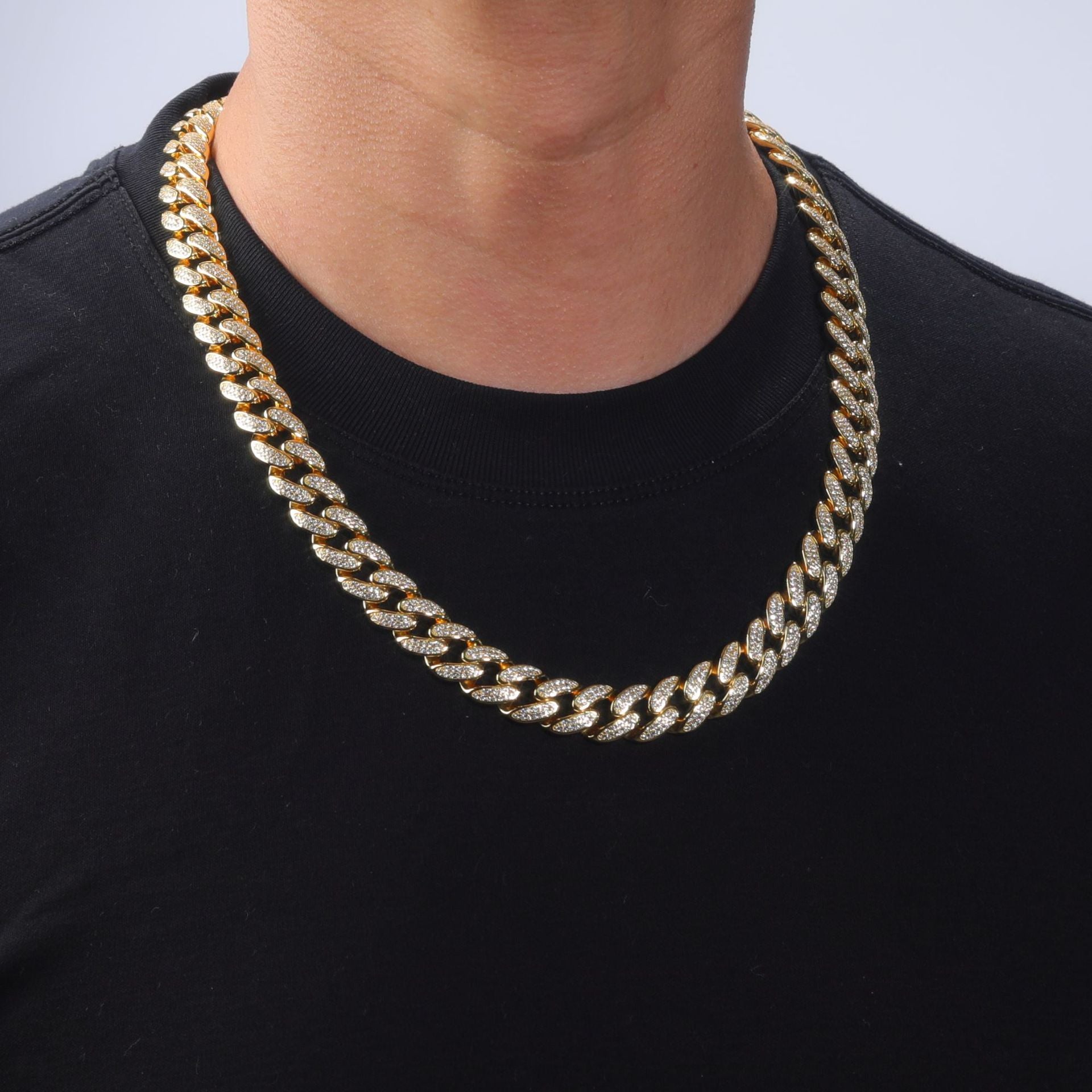 S925 Sterling Silver Wide Moissanite Cuban Link Necklace | 12mm & 13mm, Gold & Silver