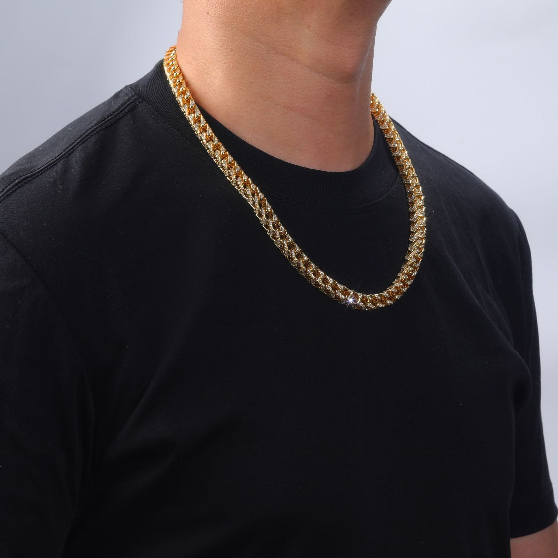 S925 Sterling Silver Full Moissanite Cuban Link Necklace | Gold & Silver