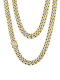 S925 Sterling Silver Wide Moissanite Cuban Link Necklace | 12mm & 13mm, Gold & Silver