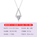 S925 Sterling Silver Triangle Heart Moissanite Pendant Necklace | White Gold