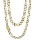 S925 Sterling Silver 10mm Moissanite Cuban Chain Men's Necklace | Gold & Silver