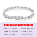 S925银莫桑石花叶满镶款手链工厂直供轻奢闪耀精致百搭日常首饰