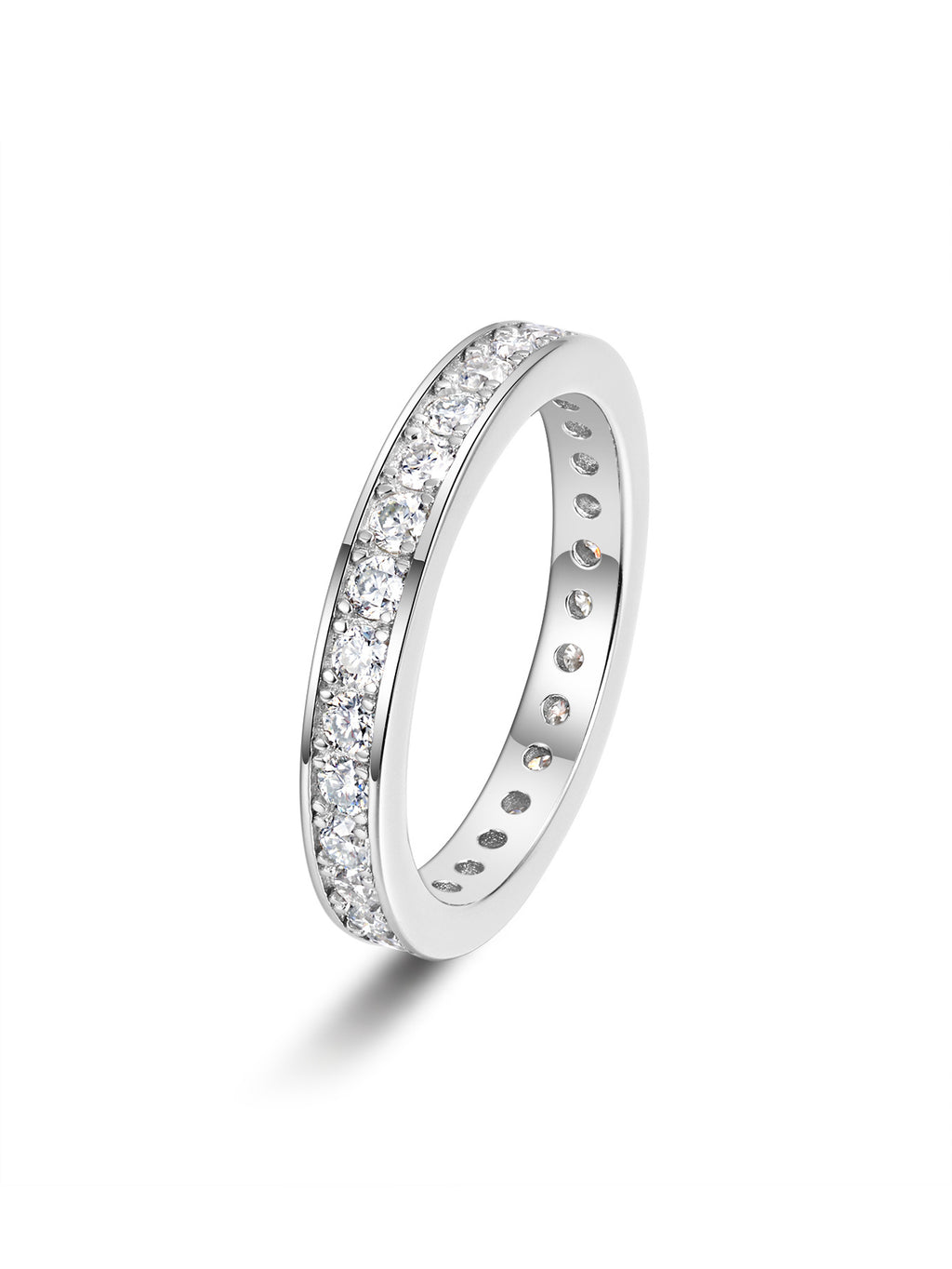 S925 Sterling Silver Eternity Band Moissanite Ring | Sparkling Luxury