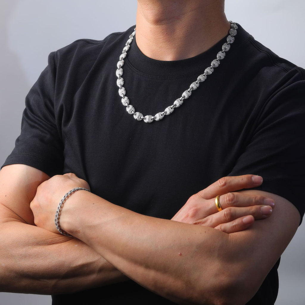 S925 Sterling Silver 10mm Moissanite Cuban Link Necklace | Hip Hop, Gold & Silver