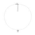 S925 Sterling Silver Moissanite Invisible Chain Necklace | Multiple Shapes & Carats