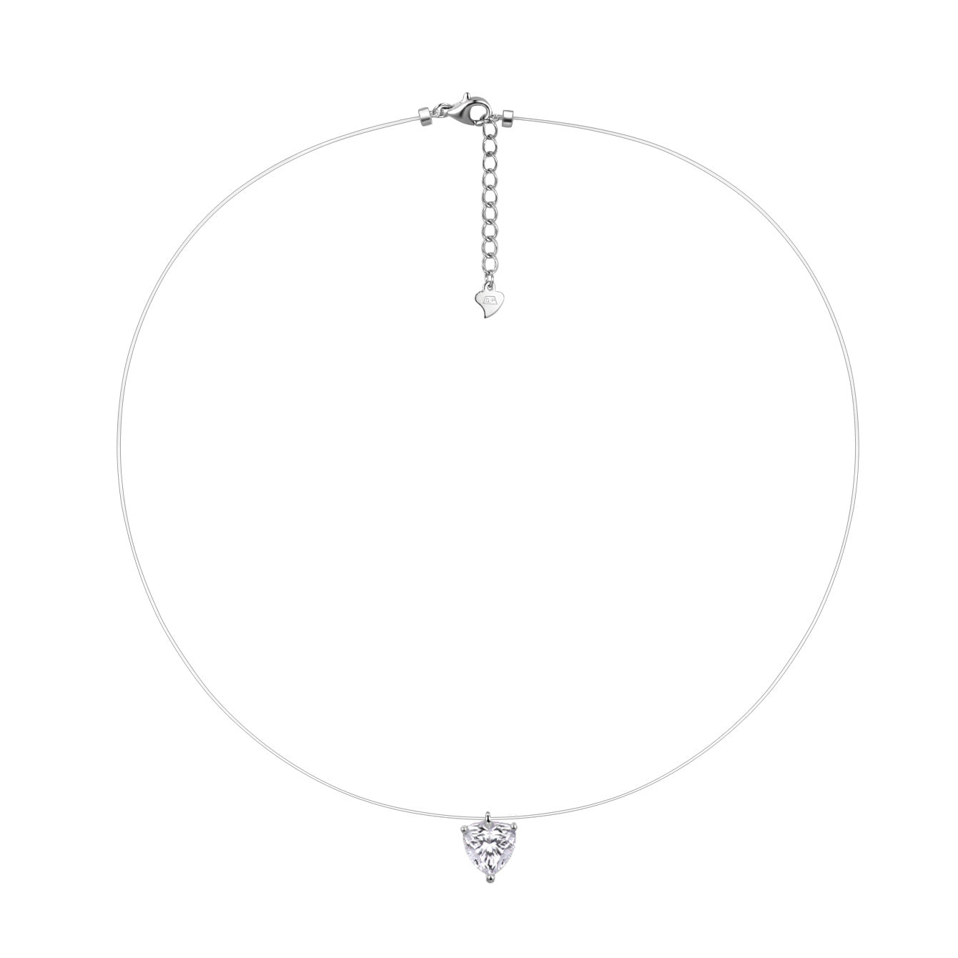 S925 Sterling Silver Moissanite Invisible Chain Necklace | Multiple Shapes & Carats