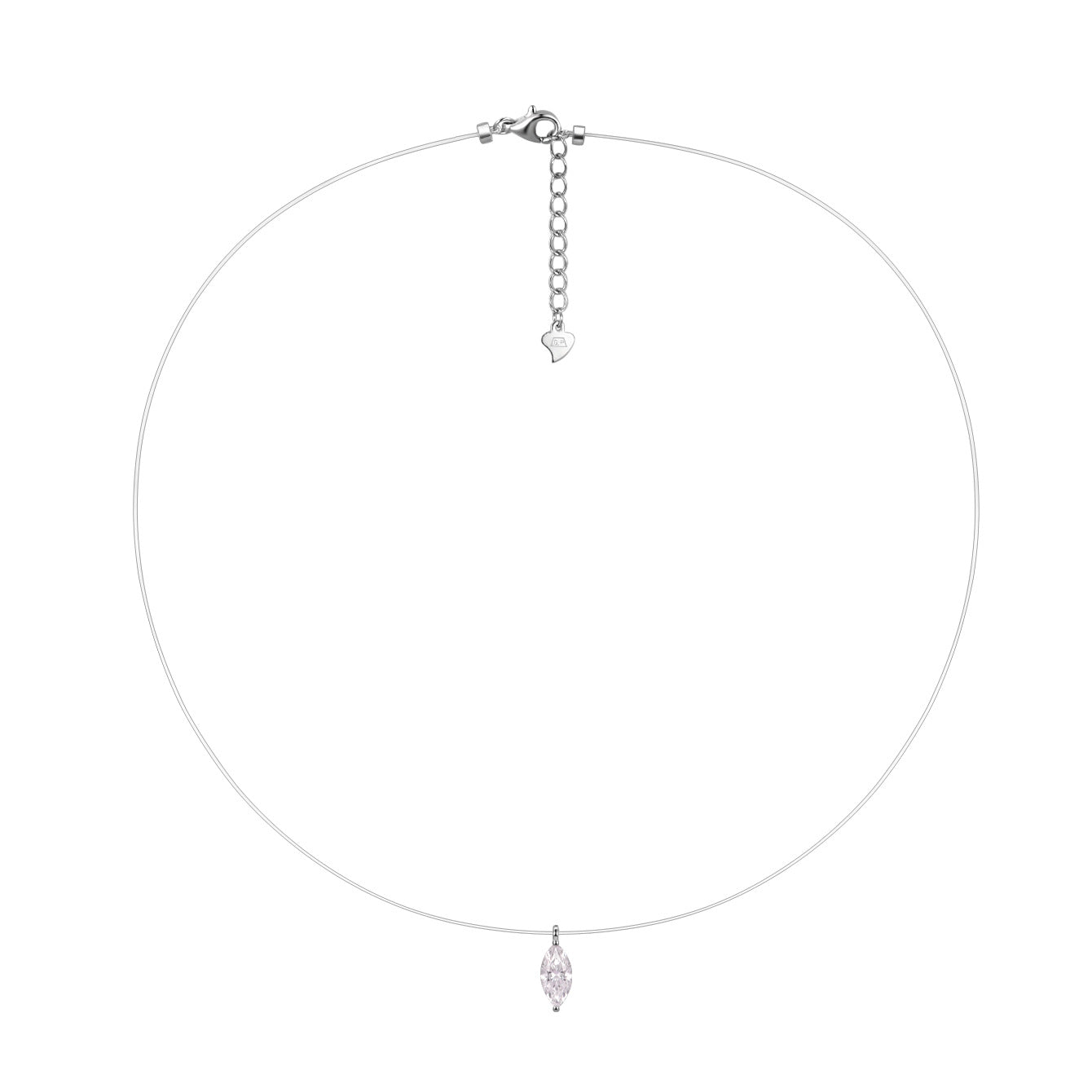 S925 Sterling Silver Moissanite Invisible Chain Necklace | Multiple Shapes & Carats