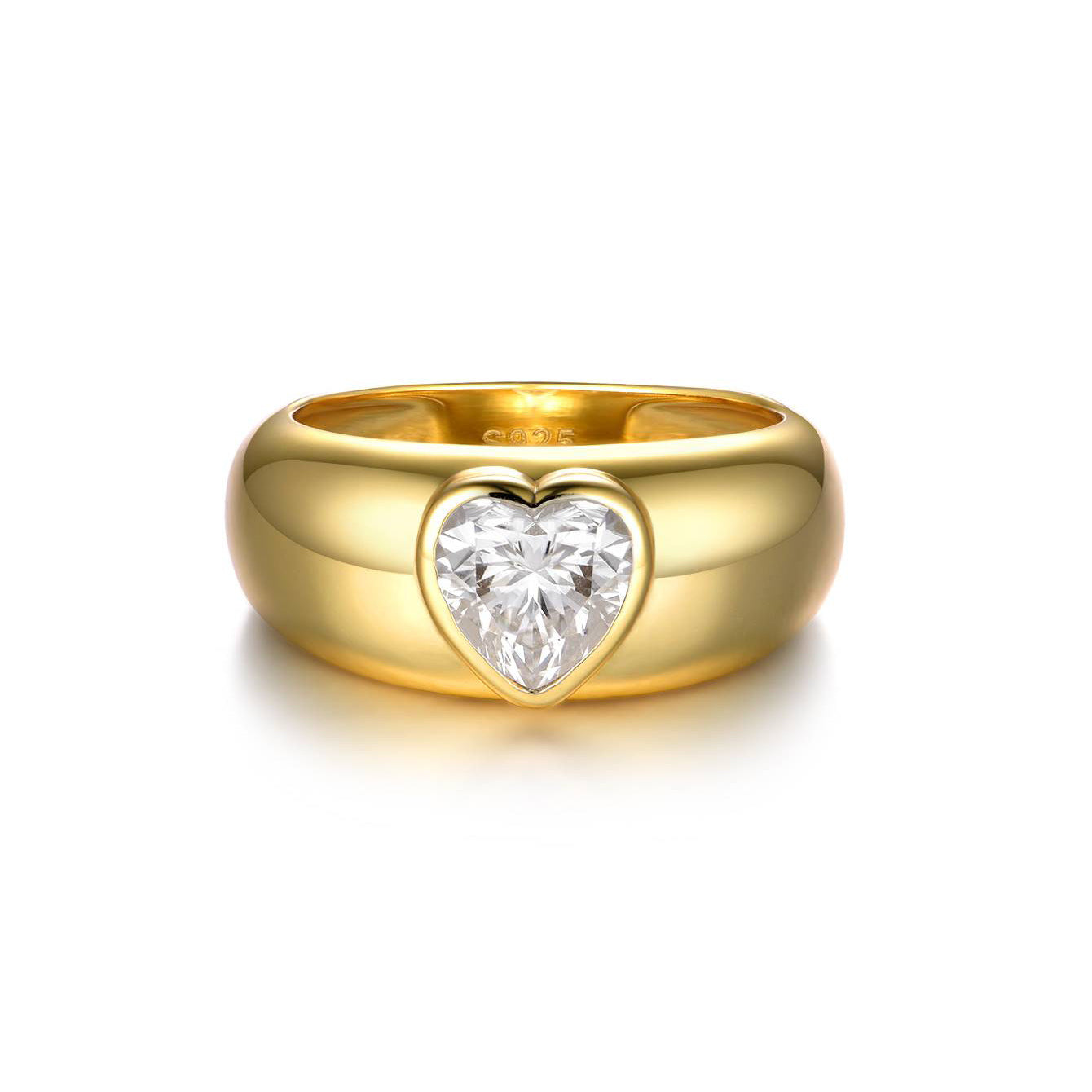 S925 Sterling Silver Heart Moissanite Women's Ring | 1.2CT, Gold & White Gold