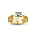 S925 Sterling Silver Oval Moissanite Wide Band Ring | 5×7mm, Gold & White Gold
