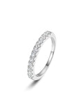 S925 Sterling Silver Half Eternity Moissanite Ring | 1.3mm & 2.0mm