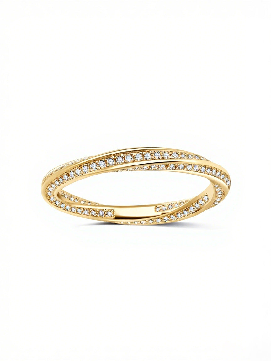 S925 Sterling Silver Möbius Moissanite Ring | Women's Luxury Jewelry