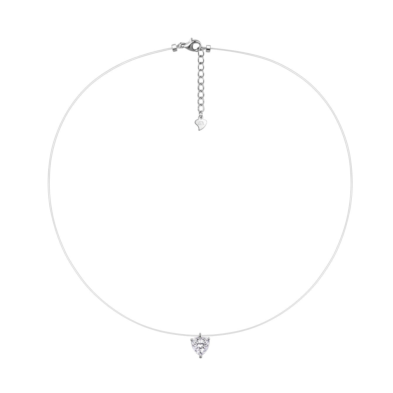 S925 Sterling Silver Moissanite Invisible Chain Necklace | Multiple Shapes & Carats