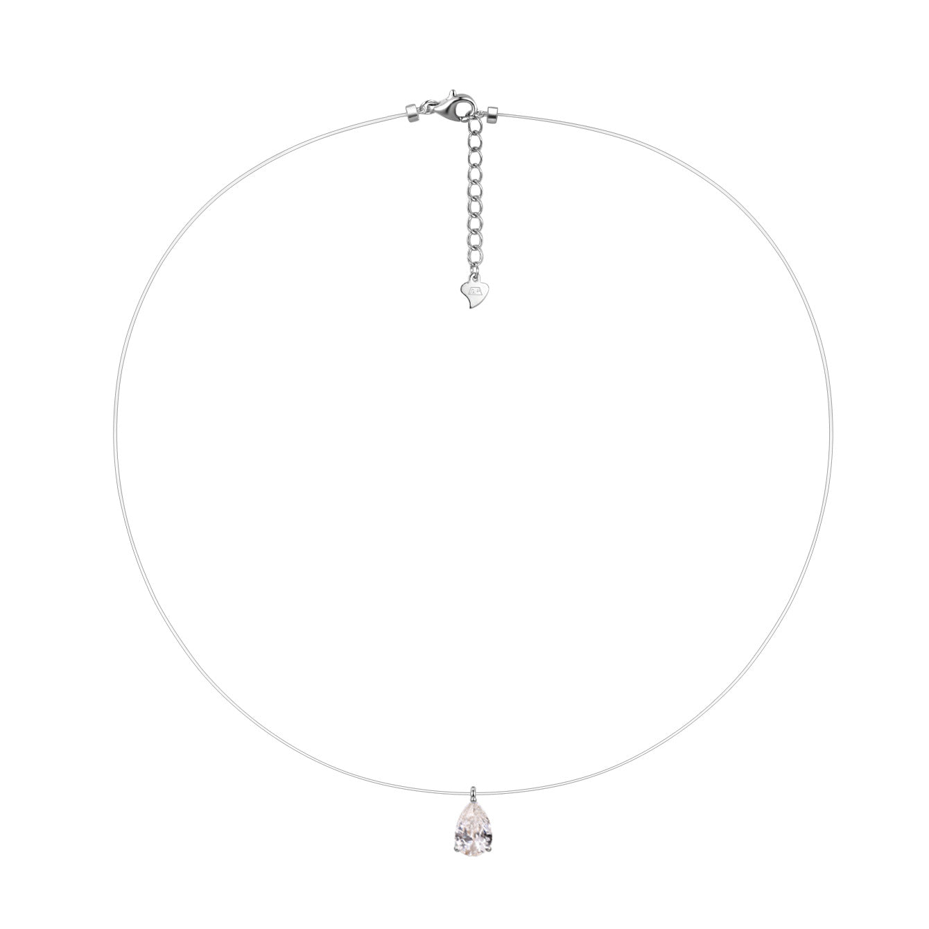 S925 Sterling Silver Moissanite Invisible Chain Necklace | Multiple Shapes & Carats