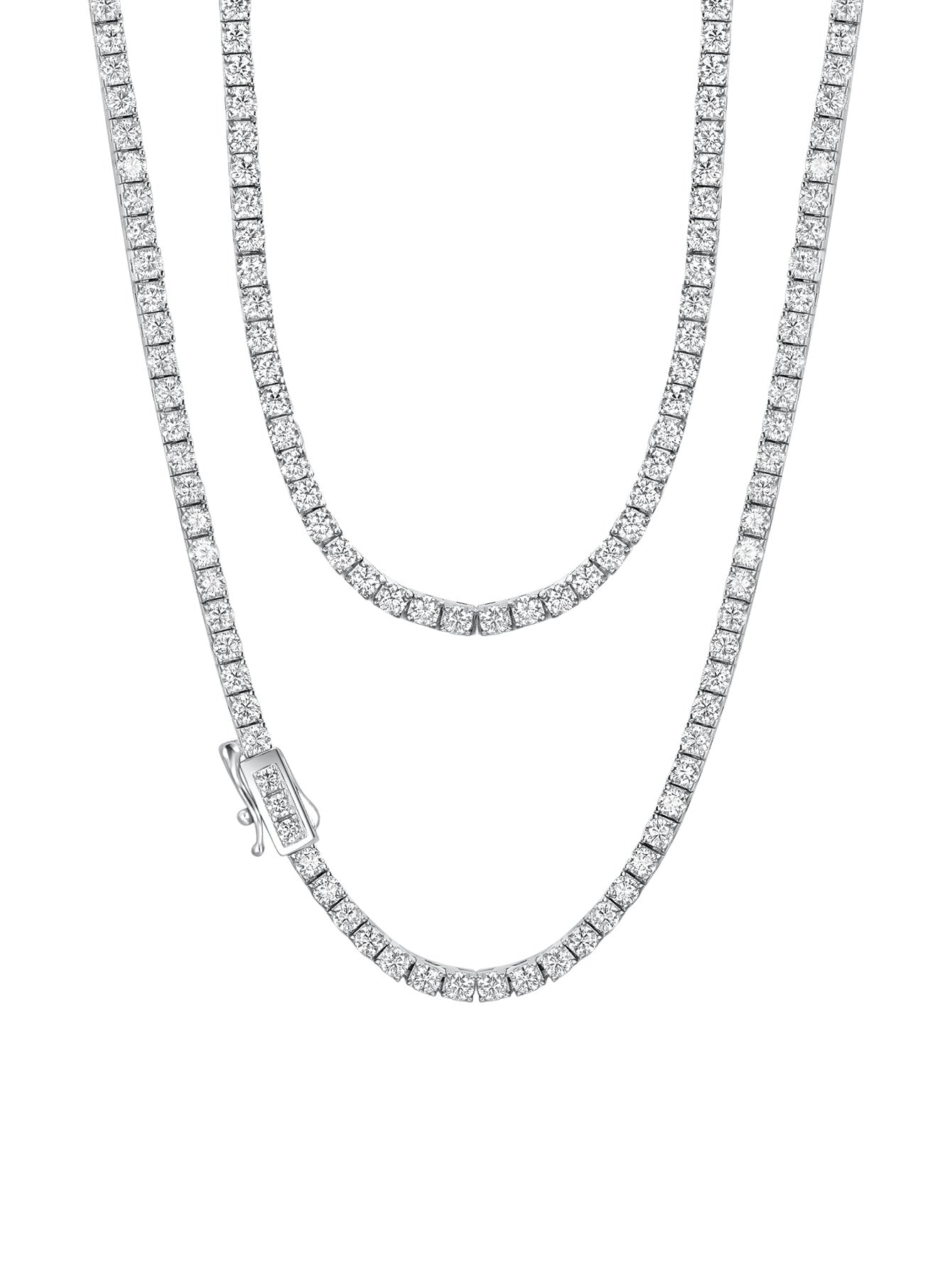 S925 Sterling Silver Moissanite Tennis Necklace | 2mm–6.5mm Stone Sizes