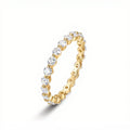 S925 Sterling Silver Full Pavé Moissanite Women's Ring | Gold & White Gold