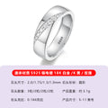 S925 Sterling Silver Men's Wide Band Moissanite Ring | White Gold, US Size 5–11