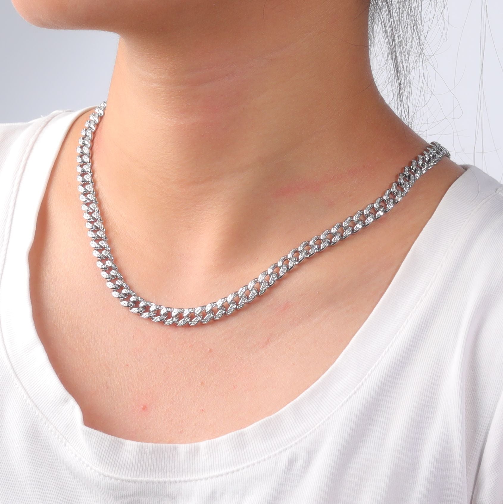S925 Sterling Silver Moissanite Cuban Link Chain Necklace | Hip Hop, 5mm & 7mm