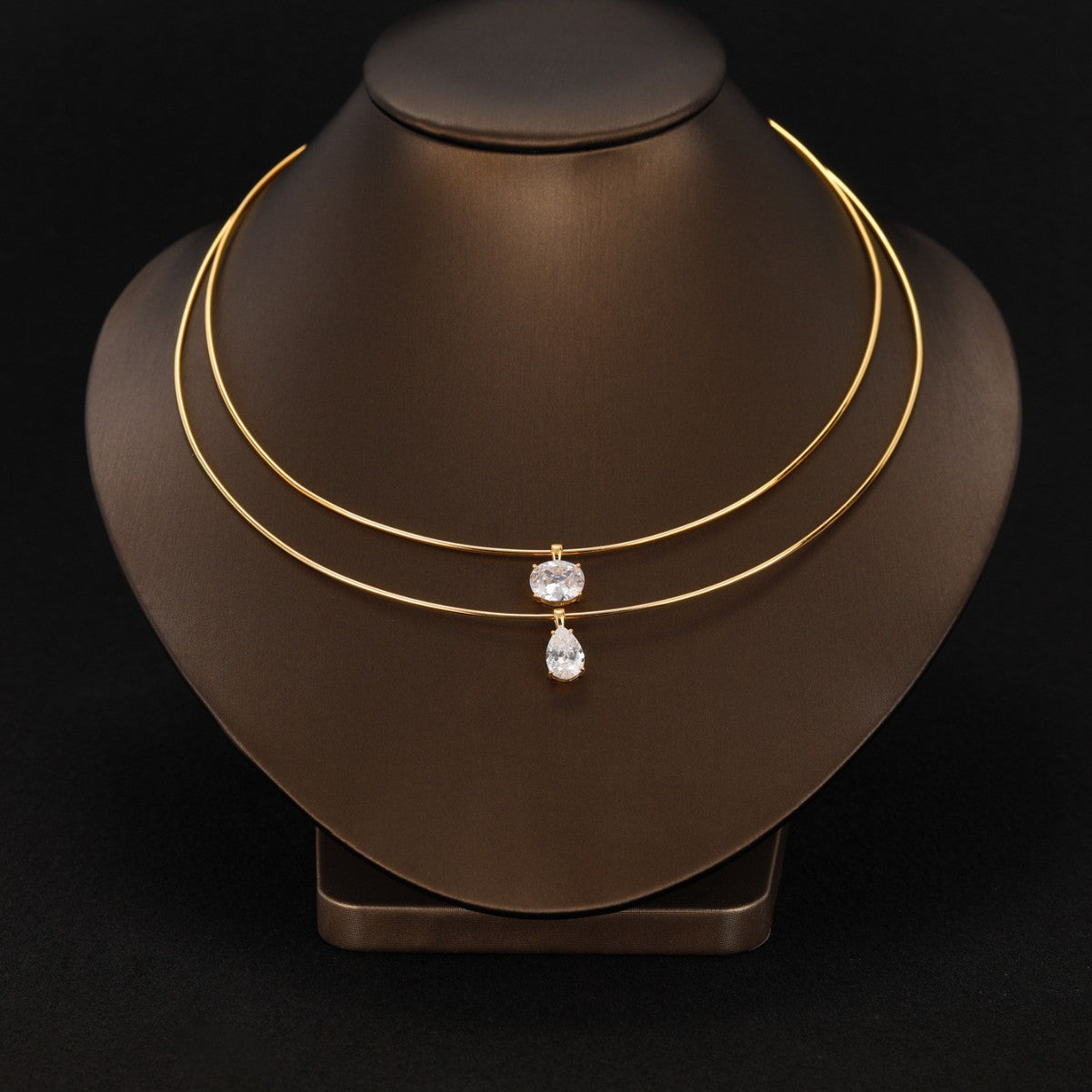S925 Sterling Silver Geometric Moissanite Choker Necklace | Unique Luxury