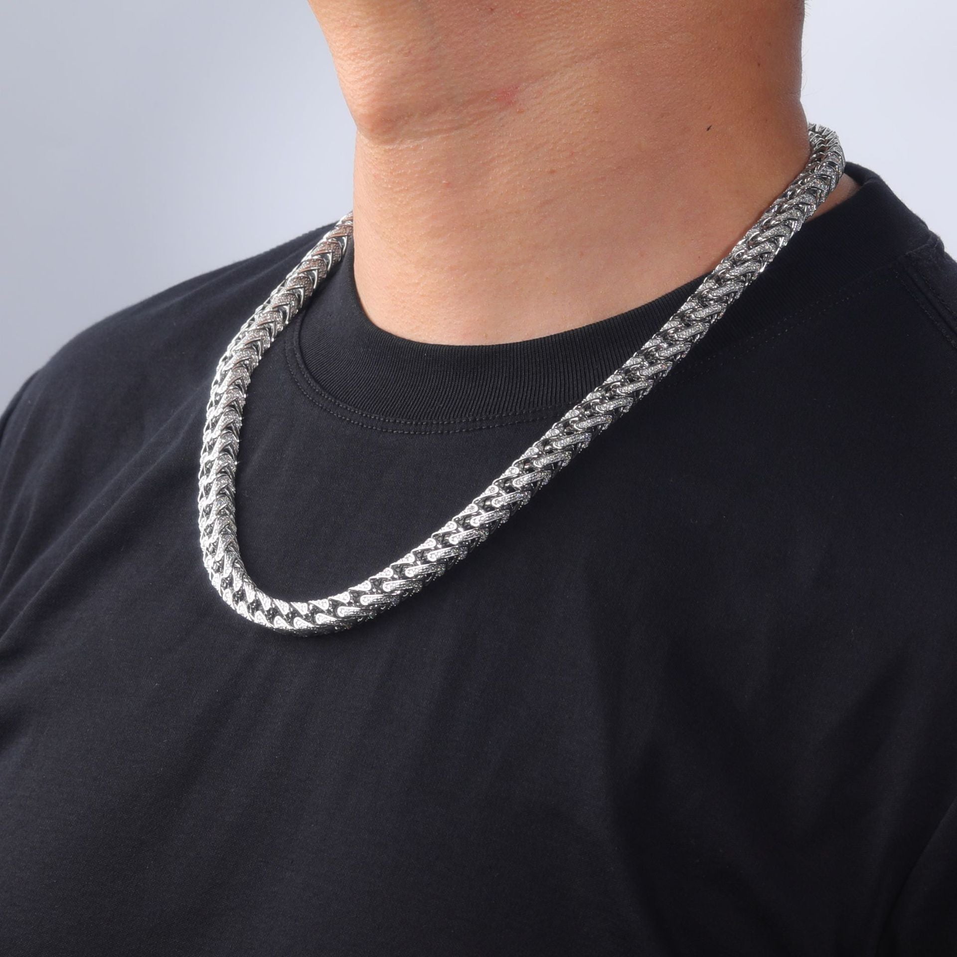 S925 Sterling Silver Full Moissanite Cuban Link Necklace | Gold & Silver