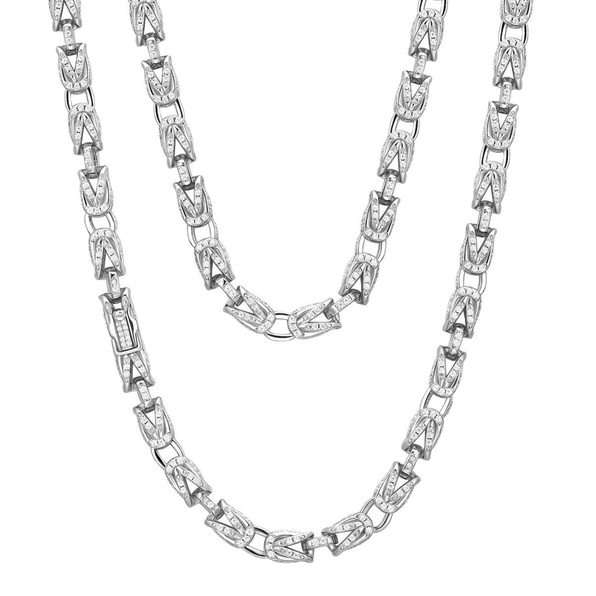S925 Sterling Silver 6.5mm Moissanite Cuban Link Necklace | Gold & Silver