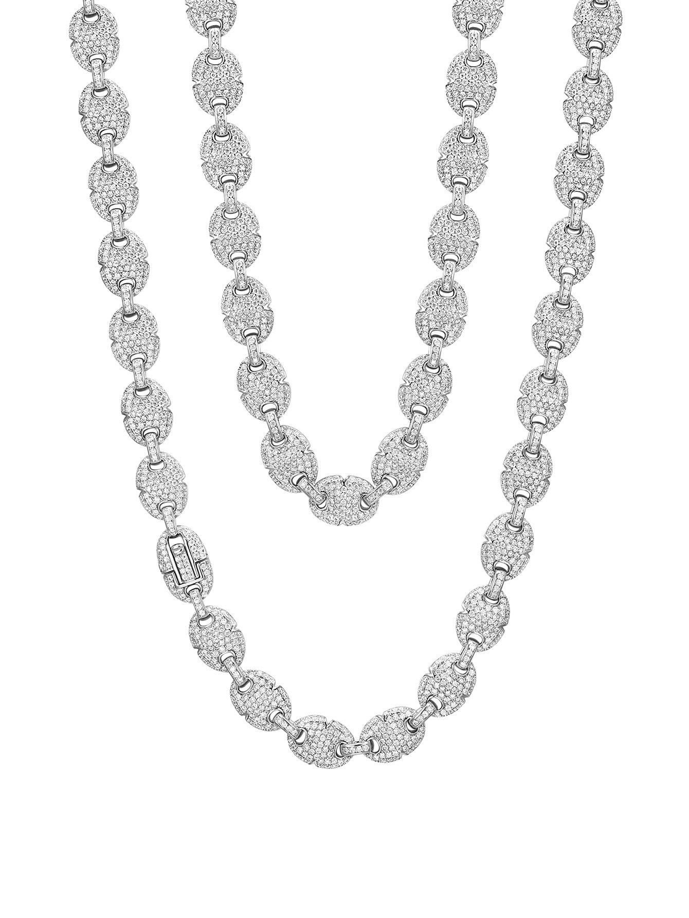 S925 Sterling Silver 10mm Moissanite Cuban Link Necklace | Hip Hop, Gold & Silver