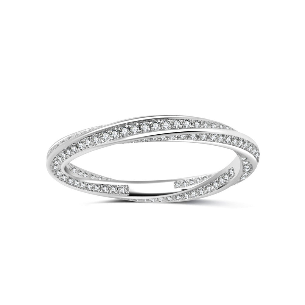 S925 Sterling Silver Möbius Moissanite Ring | Women's Luxury Jewelry