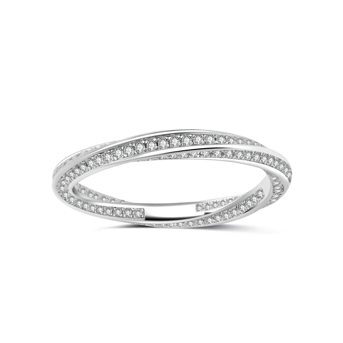 S925 Sterling Silver Möbius Moissanite Ring | Women's Luxury Jewelry