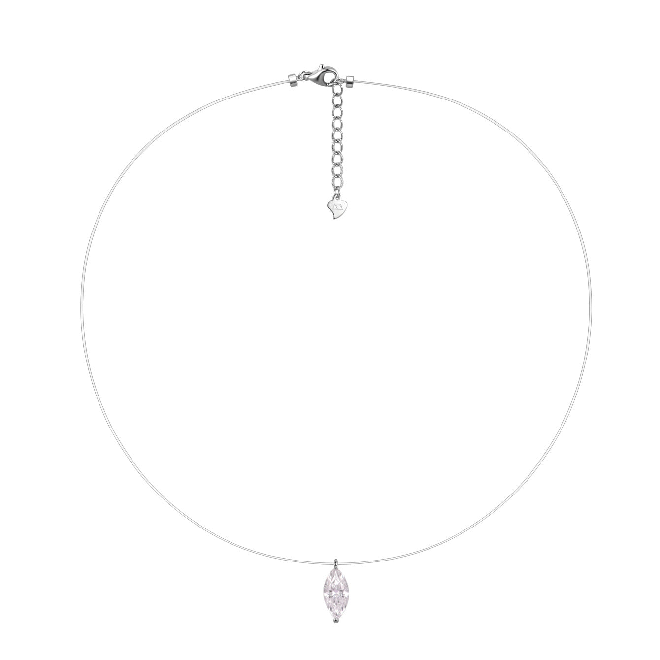 S925 Sterling Silver Moissanite Invisible Chain Necklace | Multiple Shapes & Carats