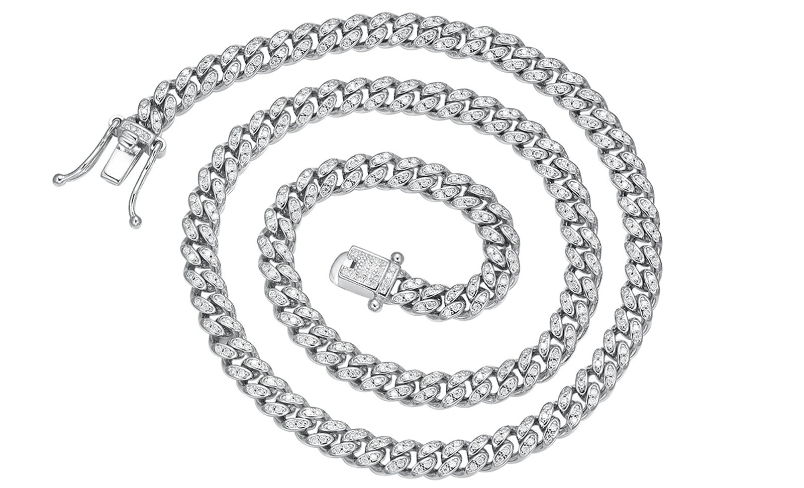 S925 Sterling Silver Moissanite Cuban Link Chain Necklace | Hip Hop, 5mm & 7mm