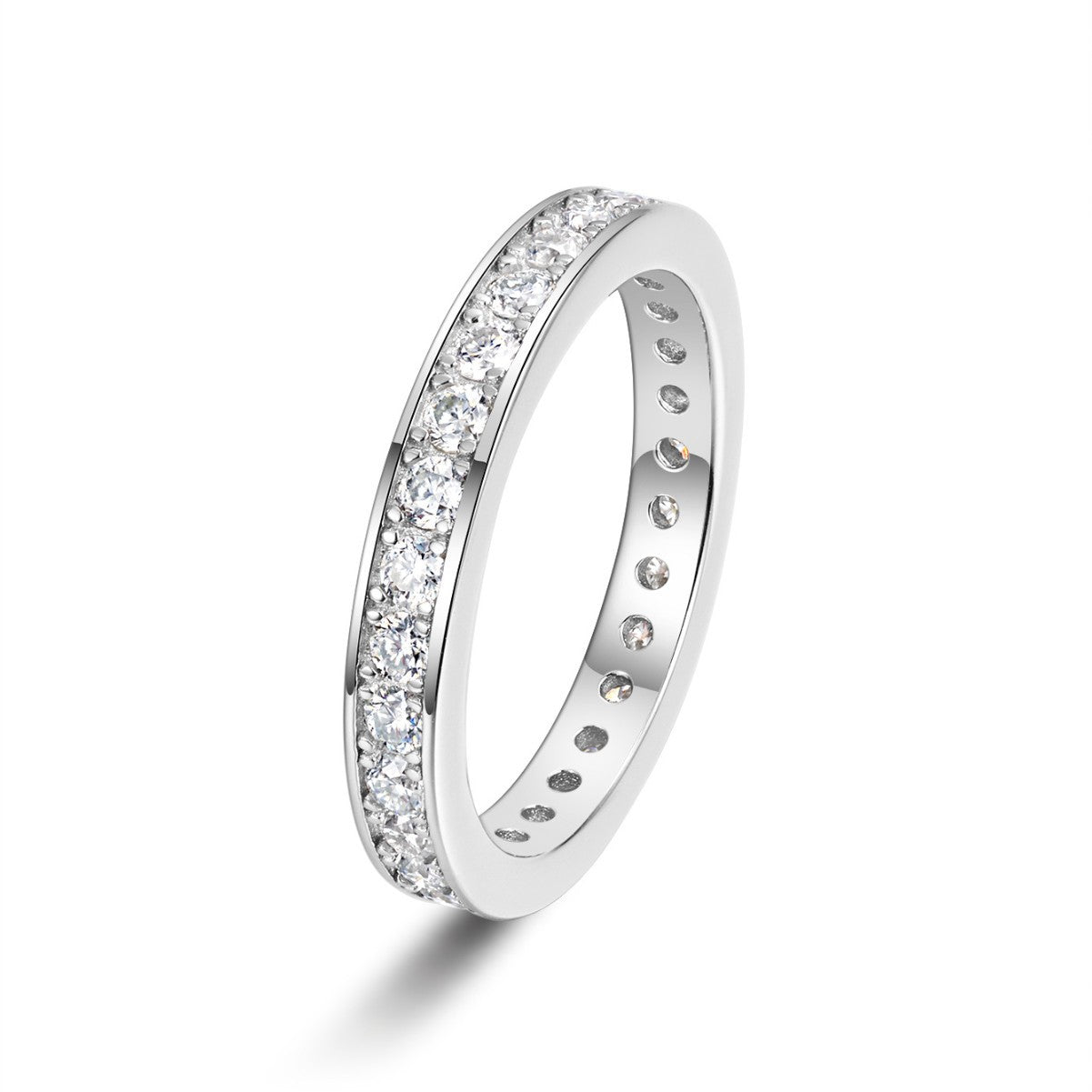 S925 Sterling Silver Eternity Band Moissanite Ring | Sparkling Luxury