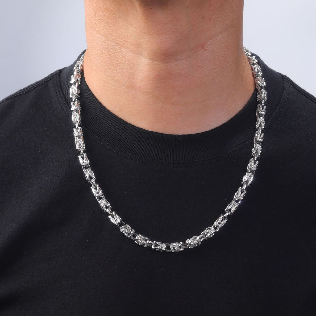 S925 Sterling Silver 6.5mm Moissanite Cuban Link Necklace | Gold & Silver