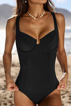 Fading Sunset Black One-Piece Swimsuit