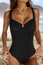 Fading Sunset Black One-Piece Swimsuit